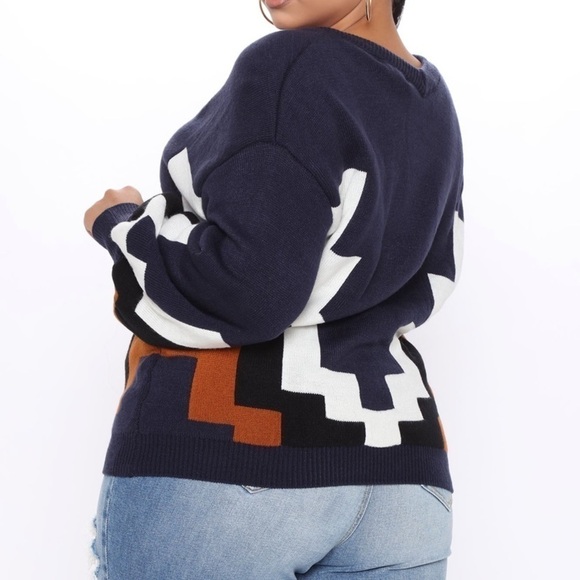 COPY - In That Moment Colorblock Sweater-Navy/Combo - Picture 7 of 8